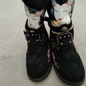 Ed hardy geisha girl boots